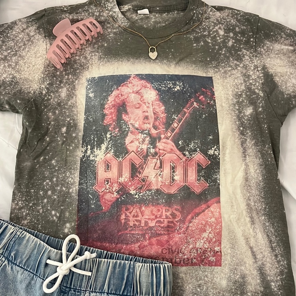 bleached “AC/DC” graphic tee